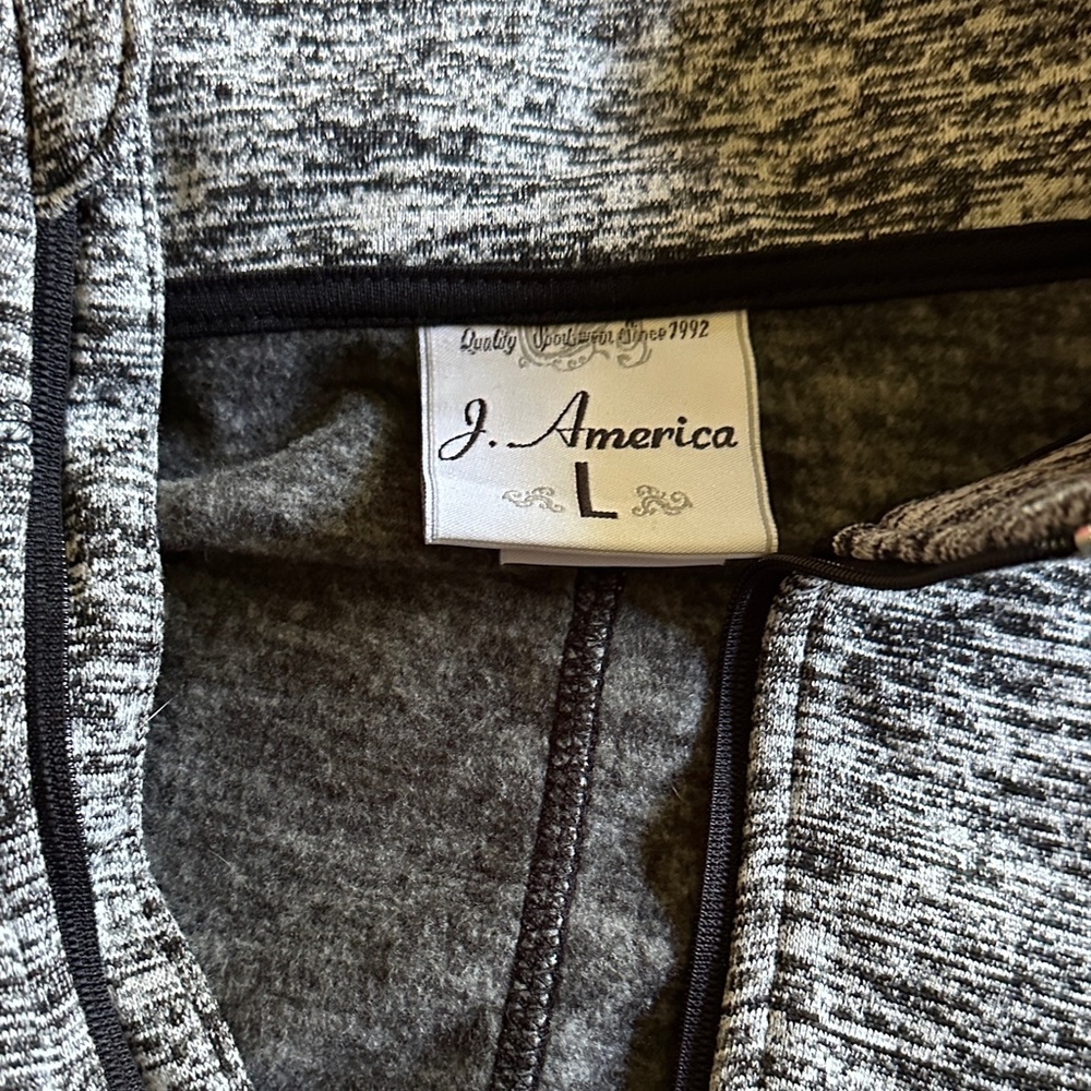 J. America Heathered Gray Full-Zip Hoodie